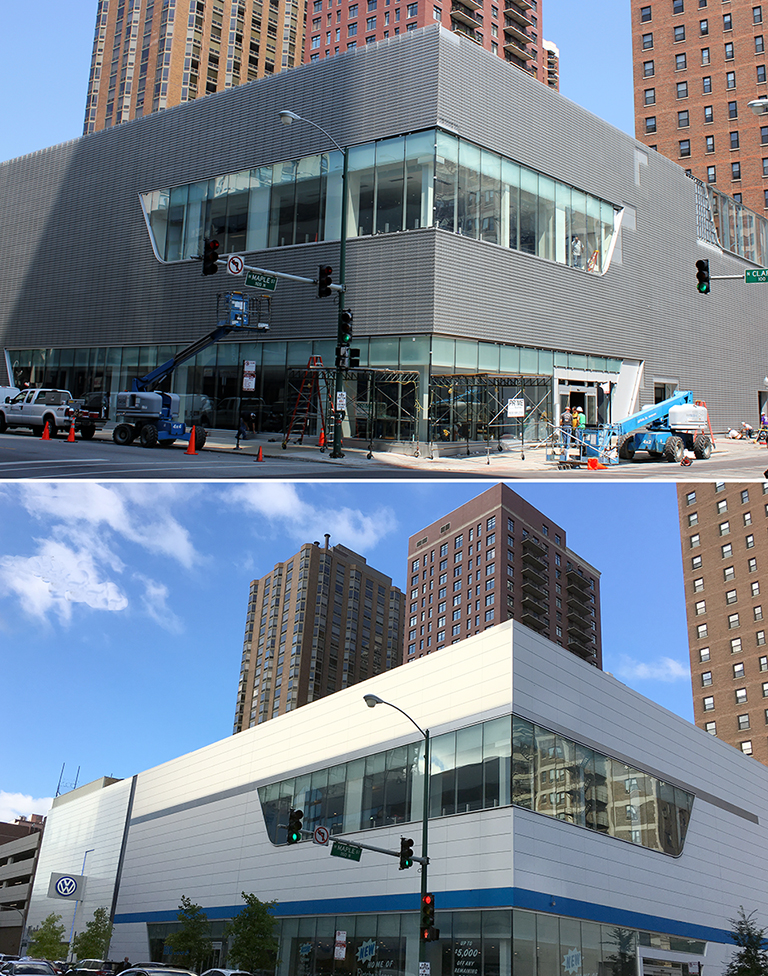 Fletcher Jones dealership building before and after